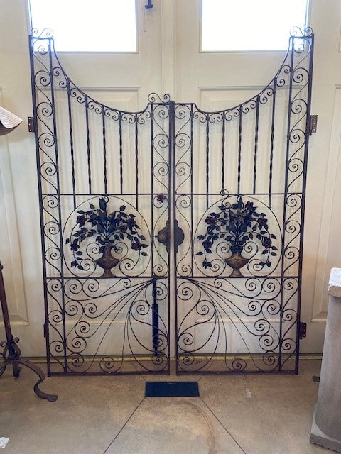 Antique Wrought Iron Gate - Pair