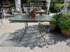 Vintage Metal Frame Glass Top Outdoor Table