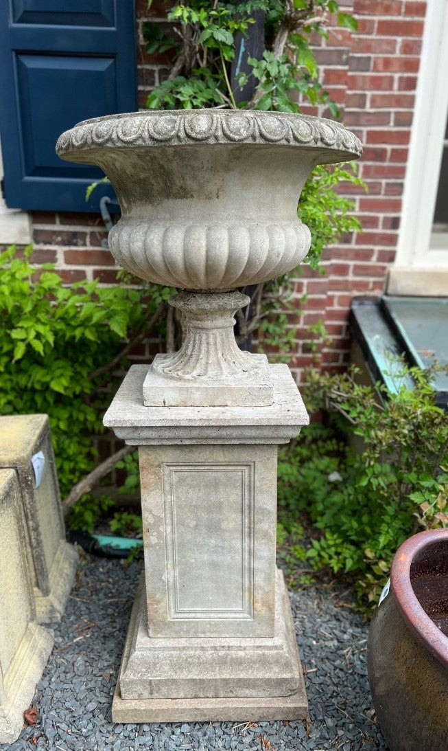 Stone Urn and Pedestal - Set