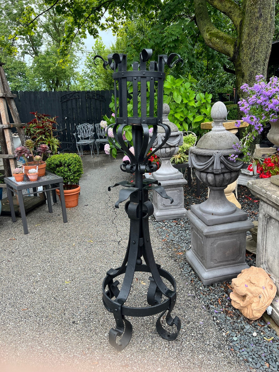 Antique 1920's Wrought Iron Torchiere