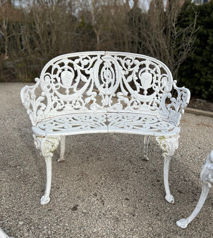 Antique Versailles Pattern Cast Iron Garden Bench