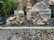 Antique Stone Cherub Pair