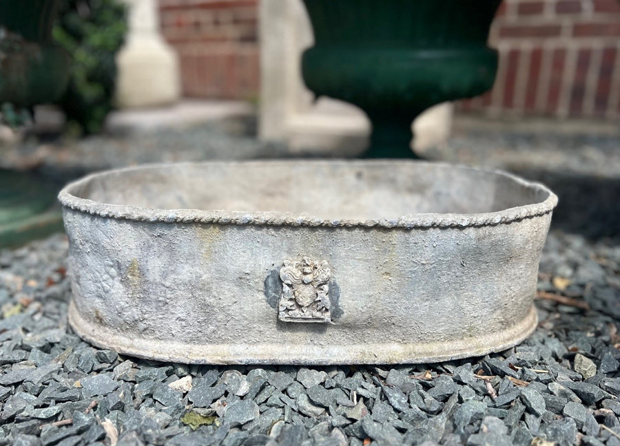 Antique Lead Oval Planter