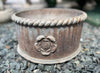 Lead Round Planter with Rose and Rope Detail