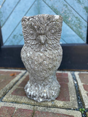 Vintage Stone Owl Planter