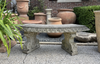 Patinated Curved Cast Stone Bench