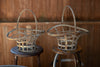 Vintage Strap Metal Basket Planters - Pair