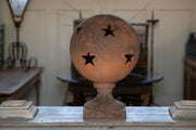 Round Italian Terra Cotta Lantern with Stars