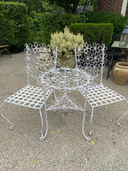 Vintage White Wire Table and Chairs - Set