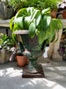 American Cast Iron Classical Urn in Old Green Patina Finish
