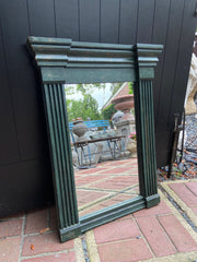 Green Painted Framed Mirror